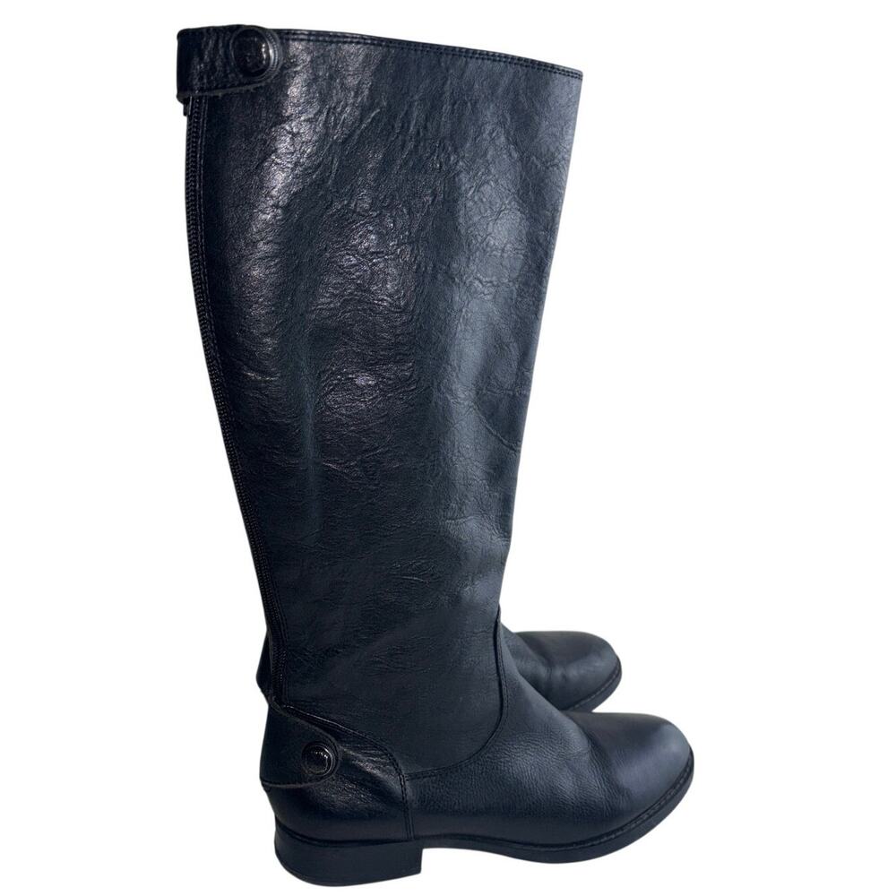 Arturo Chiang Black Leather Tall Riding Boots Size 7 - Picture 2 of 13